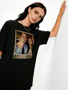 Vintage Olivia Benson And Elliot Stabler T-Shirt Law And Order SVU Vintage Hoodie 90s Retro Graphi - 黑色 - 查看 3