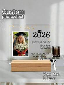 Stand Foto & Teks Akrilik Kustom, Bingkai Foto Akrilik Personalisasi, Gantungan Kunci Wisuda Kustom, Hadiah Wisuda, Hadiah Ulang Tahun, Hadiah Ulang Tahun Pernikahan, Hadiah Pasangan, Dekorasi Rumah, Suvenir, Dapat Digunakan Kembali, Lucu, Berkualitas Tinggi - MultiWarna - View 1