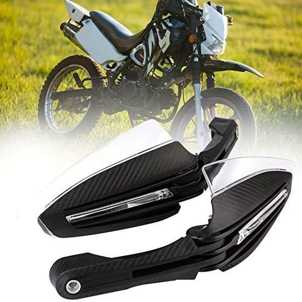 Motorcycle Hand Guards With LED Turn Signals - Off-Road Crash Protection And Daytime Running Lights, Durable ABS Material, Suitable For Off-Road Motorcycles And ATVs, Easy Installation