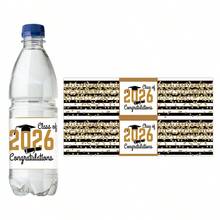 20 piezas/10 hojas Etiquetas para botellas de agua de Graduación Clase de 2026, Envoltorios de felicitaciones para botellas de agua de graduación, Pegatinas para botellas de graduación para decoración de fiesta de graduación - Multicolor - Ver 1