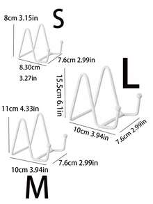 1pc N-Shaped Iron Photo Frame Holder, Simple Phone & Tablet Metal Stand, Display Stand For Decorative Plate - White - View 11