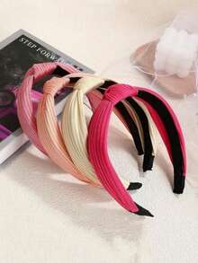 4个简约蝴蝶结防滑发圈，甜美优雅风格，适合少女 - 彩色 - 查看 4