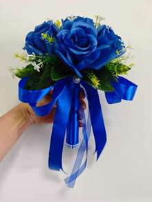 Bridal Wedding Bouquet, Bridesmaid Bouquet, Artificial Rose Flower Bouquet, New Arrival Bride-Specific - 2pcs - View 6