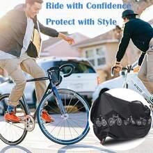 1pc Premium Bicycle Cover, Universal Bicycle Cover With Black Bicycle Silhouette Design, For Outdoor Parking, Rainproof, Long-Term Sun Protection, Foldable Storage, Bicycle Dust Cover, Bicycle Accessories - Multicolor - View 2