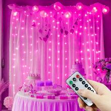 4pcs LED Curtain Lights With 8 Lighting Modes, Color Changing, Remote Control, USB Powered Fairy Lights For Wedding, Party, Birthday, Christmas, Easter, Mother's Day, Halloween Decor, Hanging Backdrop - USB Plug Curtain Light - View 6