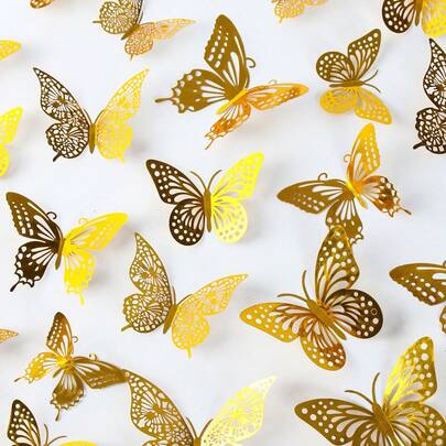 Bộ 72 miếng dán tường hình bướm ombre, thích hợp trang trí đám cưới, phòng khách, nhà cửa, decal dán tường, nhãn dán vinyl, trang trí nhà, trang trí mùa xuân, làm mới không gian sống, nhãn dán trang trí lớp học, sinh nhật, tốt nghiệp, trang trí trường học, bất ngờ, trang trí ký túc xá, tựu trường, trang trí phòng, đồ dùng học tập, trang trí tiệc mừng em bé.