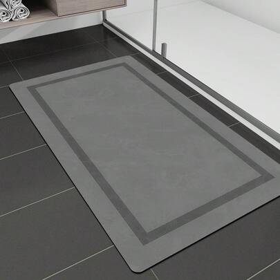 1pc Rectangular Bath Mat With Geometric Pattern Design, Suitable For Bathroom Floor And Bathtub Area; Geometric Pattern Bath Mat | Bathroom Rug