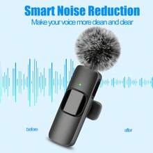 Microphone cài áo không dây, Microphone kẹp áo không dây, Điều khiển giọng nói 2 trong 1 & Ghi âm một chạm, Thu âm đa hướng 360°, Sạc USB-C, Giảm tiếng ồn, Dành cho phát trực tuyến, Podcast, Vlog, Thiết bị âm thanh trực tuyến | Microphone màu đen bóng bẩy (Pin sạc 50mAh) - Xem 8