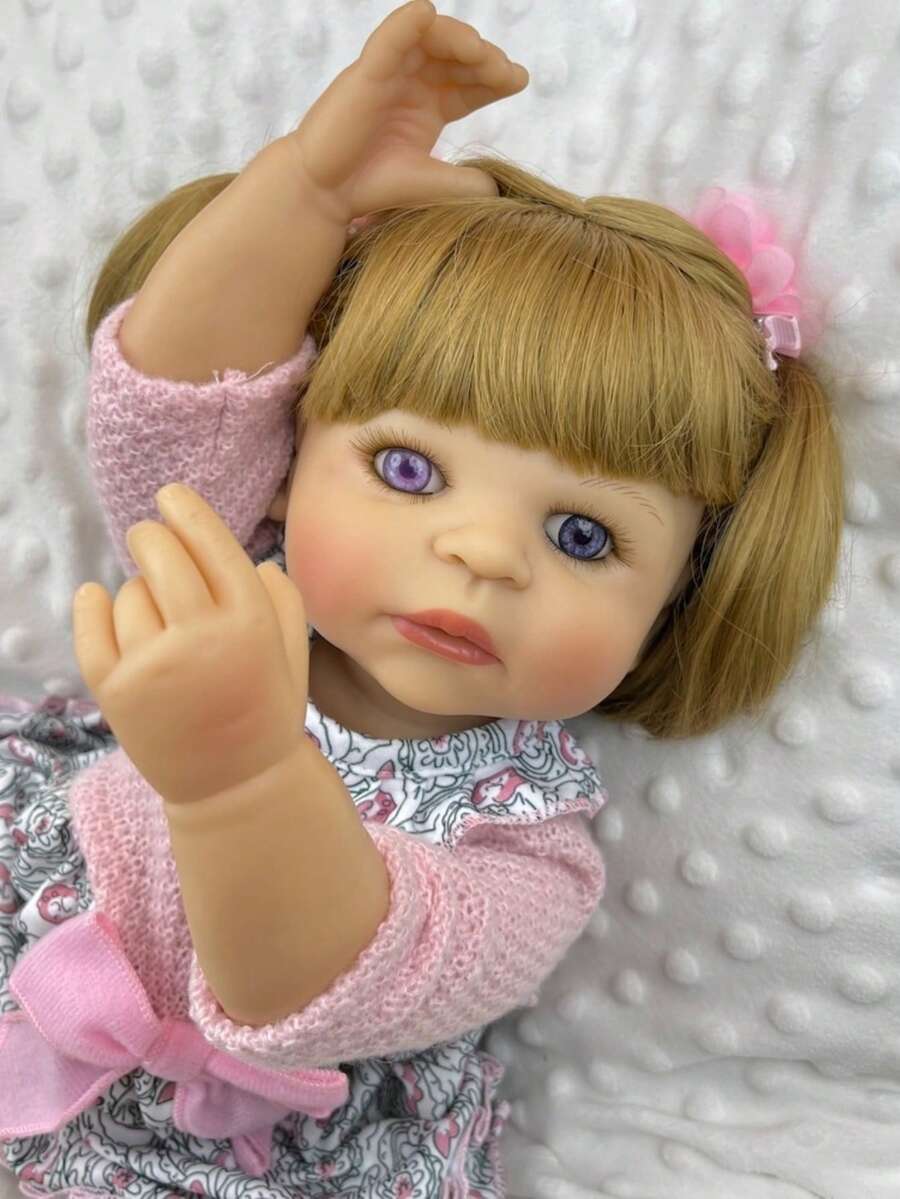 55CM Reborn Baby Boy Doll Toy Soft Full Vinyl Body For Girl Lifelike Vinyl Newborn Bebe Child Dress Up Gift - muñeca de vinilo suave - Ver 1