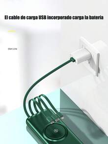 Built-In 20000 MAh Power Bank, Wireless Fast Charging Power Bank With 4 Micro USB Type-C Cables For IPhone And Android - Green - View 5