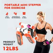 GCCSJ Mini Stair Stepper With Resistance Bands – Adjustable Height 350LB Fitness Stepper Machine For Home Gym, Portable Cardio Workout Equipment For Legs Toning, Weight Loss, Compact Stepper For Small Spaces – Phone Holder - Orange - View 6