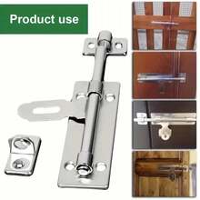 Stainless Steel Door Latch With Padlock Hasp - Heavy Duty Sliding Bolt Lock - Weather-Resistant And Anti-Rust, Ensure Home Security - Easy To Install - View 3