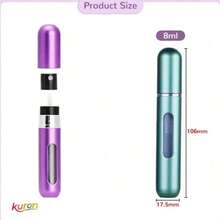 4pcs Aluminum Perfume Spray Bottles - Mini Portable Refillable Atomizers, Travel Cosmetic Tools, Suitable For Perfumes/Colognes, Ideal For Holiday Travel And Daily Touch-Ups, A Great Gift For Christmas And New Year Trips! Easy To Carry Around  Cosmetic And Perfume Refill Bottle - 玫紅色 - 查看 2