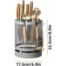 Knife Block, Knife Holder & Roll Bag - Gray - View 2