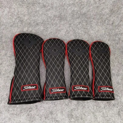 1pc Golf Club Head Cover, Premium Thick & Fleece Lined Club Protector, Elastic Self-Fixing, Diamond Pattern, Numbered Wood Club Cover