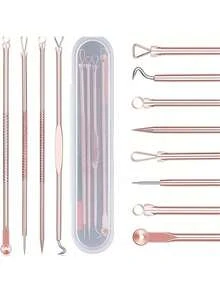 4件套黑头去除工具套装，清洁毛孔，美容，护肤，SPA，自我护理，面部护理，美容师用品，皮肤，洁面乳，护肤 - 多色 - 查看 9