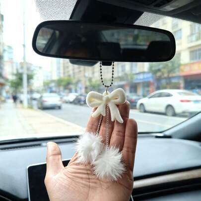 קישוט תלייה חמוד לרכב בפלאש, תליון מראה אחורית בעבודת יד, אביזר פנים לרכב יוניסקס, כיסוי טלפון לתרמיל למסיבת חג קישוט רב תכליתי, אביזר יצירה לבית ולרכב