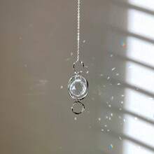 Móc treo trang trí hình học 3 vòng/5 vòng, tạo cầu vồng, lăng kính pha lê, đồ trang trí phòng, quà tặng lý tưởng cho người thân yêu, trang trí không khí lễ hội. - Ba vòng tròn không đều - Xem 14