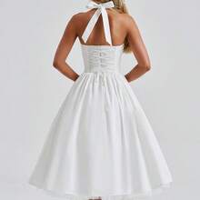 2026 New Women Dress European American Style Puffy Skirt Evening Gown Popular Lace-Up Dress Women Clothing For Party Date - 粉紅色 - 查看 3