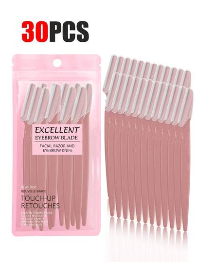 30 قطعة مجموعة ماكينات حلاقة الحواجب البنية، مناسبة للاستخدام اليومي أو السفر، هدية للنساء، هدية عيد الميلاد، عنصر ترويجي، ضروريات السفر، قيمة جيدة