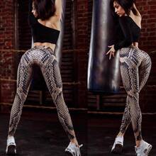 1PC New Printed Slim Fit 3D Snake Skin Pattern Fitness Yoga Sports Leggings - 蛇紋 - 查看 3