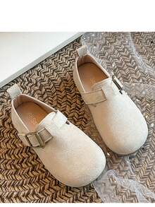 2026 Zapatos de lana rotos para niños en primavera, adoptando el nuevo estilo británico, zapatos para niños y niñas, zapatos de estilo princesa coreano de cuero - Beis - Ver 3