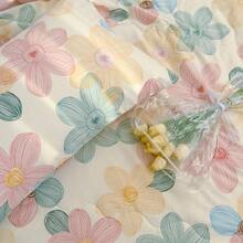1 pièce Couette/couverture d'air conditionné à motif floral, style minimaliste moderne et mignon. Rembourrage en fibre de polyester, tissu doux et respirant, non collant. Idéal pour la chambre d'été, la maison, le dortoir, l'hôtel, la sieste. Lavage machine. - Période de floraison - Voir 10