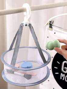 1pc Women's Makeup Brush Cleaning Sponge Tool Storage Rack, Foldable Mini Makeup Sponge Drying Net Bag, Home Use - D - View 3