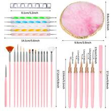 Nail Art Tools 27Pcs Set - Nail Art Brush - Resin Nail Art Palette - 2-Way Acrylic Engraving Pen Dotting Pen Tools Nail Art Kit For Nail Art - Multicolor - View 6