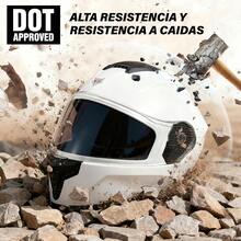 Casco Motocicleta Integral Con Visera Doble Certificado Dot - Blanco - Ver 5