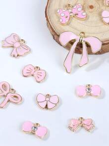 Kit de fabricación de llaveros con moño rosa, incluye colgante con moño rosa, broche de llavero, cadena de extensión, anillos de salto y alicates de joyería, kit creativo de manualidades y regalos de charms y joyería DIY - Kit para hacer llaveros (DIY) - Ver 8