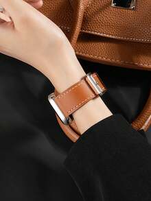 1 dây đeo đồng hồ bằng da thật màu nâu unisex, tương thích với Apple Watch 38mm 40mm 41mm 42mm 44mm 45mm 46mm 49mm, dây đeo da cổ điển tương thích với Apple Watch Series 11 SE3 10 9 8 7 6 5 4 3 2 1 Ultra3/2/1, phụ kiện đồng hồ thông minh cho , phù hợp để đeo hàng ngày, món quà tuyệt vời cho bạn bè, gia đình, Giáng sinh, sinh nhật. - màu nâu - Xem 4