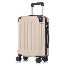 YONSLY Hard Shell Suitcase 16/20/24/28 Inches With 4 360° Wheels Sturdy Double Zipper Combination Lock Mesh Pocket Soft Rubber Handle Travel Suitcase - 象牙色 - 查看 13