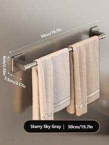 Giá treo khăn không cần khoan, kệ treo đồ trong phòng tắm, thanh đơn. - Xem 8