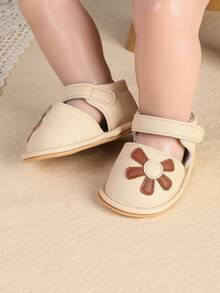 0-12 Months Infant Shoes, Autumn/Spring Girls Minimalist Leather Shoes, Durable Anti-Slip Cute Soft Bottom Toddler Shoes - Apricot - View 3