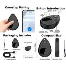 90mah Wireless Auto Clicker Compatible With IPhone, Speed Bluetooth Phone Screen Tapper Auto Speed Finger Clicker For Phone Pad Android - Black - View 3
