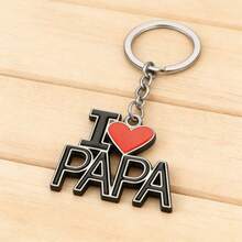 Fashionable Heart-Shaped Letter "I Love Dad/Mom" Keychain, Romantic & Cute, Zinc Alloy Minimalist Versatile Keyring, Charm Accessory, Ideal Gift For Father's Day, Mother's Day, Commemorative Gifts For Mother, Father, Graduation, And Teacher - Multicolor - View 4
