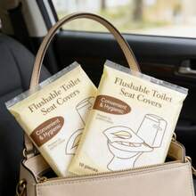 101pcs Disposable Toilet Seat Covers, Water-Soluble Wood Pulp Paper, Portable Toilet Paper - Multicolor - View 3