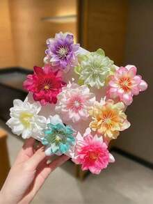 9件套波西米亚风仿真花发夹，大号发夹，沙滩发饰，花朵发夹，花卉发饰，适合户外活动和海滩度假，夏季配饰套装，海滩必备，女友礼物，夏季假日配饰，发饰（不含卡片） - 彩色 - 查看 5