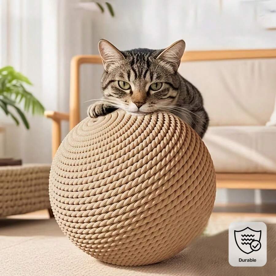 超大号剑麻球，超耐用剑麻材质（多种颜色可选），猫咪磨爪球，宠物玩具，自娱自乐减压磨牙棒，逗猫棒，专用磨爪玩具，完美宠物礼物