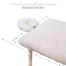 ForPro - Juego de almohadillas de masaje de forro polar suave y lujoso extra suave hipoalergénico para mesas de masaje incluye almohadilla de mesa de masaje y funda para reposabrazos natural 33 pulgadas de ancho x 74 pulgadas de largo x 5 pulgadas de profundidad - Gris - Ver 3