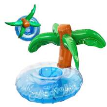 12 Portavasos Palmera Isla Inflables Fiesta Alberca Piscina - Azul - Ver 10