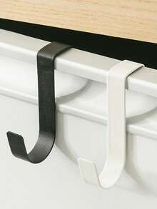 5pcs Metal Hooks, Simple Over-The-Door Hooks, Desk Drawer Shelf Cabinet Door Hanging Hooks, Rotatable And Compatible With Doors And Cabinet Doors. Cabinet Door Back Hanging Rack Without Drilling. Home & Living Supplies, Convenient And Practical, Storage & Organization Products, Convenient And Practical - Multicolor - View 2