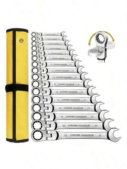 Cờ lê bánh cóc xoay 180°, làm bằng hợp kim mạ độ cứng cao, thích hợp cho nhiều không gian hẹp, kết hợp bánh răng cóc - cờ lê linh hoạt, thích hợp cho sửa chữa ô tô, xe máy, xe đạp, gia dụng, dụng cụ bảo dưỡng máy móc.