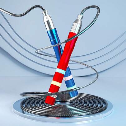 Adjustable Speed 360° Ball Bearing Smooth Rotation System Heavy-Duty Fitness Jump Rope, Suitable For Male/Female Athletes And Beginners, Improve Cardiopulmonary Endurance, Ergonomic Non-Slip Handles, Applicable For HIIT Aerobic Interval Training, Home Gym Fitness, Weight Loss, Etc.