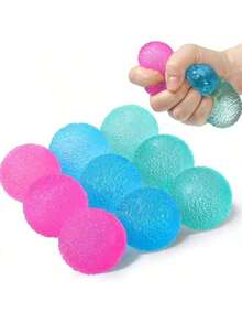 POKOJA LAND 1.6英寸纹理迷你减压球:1/2/3/6/9/12/16个装,成人减压球,高密度实心软胶玩具,1.6英寸小型感官解压玩具,适合儿童和成人,安静的课堂减压用品,麦芽糖填充,学生奖品,复活节派对礼物,减压挤压球 - 彩色 - 查看 17
