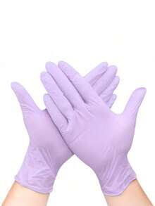 Disposable Purple Nitrile Gloves, Powder-Free, Latex-Free, Waterproof, Suitable For Household Cleaning, Hairdressing, Beauty Salon, Etc. Waterproof, Anti-Static, Latex-Free, Open-Finger Design (Bagged To Prevent Damage) - A - View 8