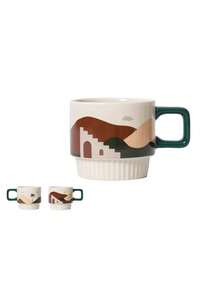 1 cană ceramică cu model geometric minimalist, cană de apă creativă pentru micul dejun la birou, potrivită pentru cafenea, magazin de deserturi, birou, cadou - Multicolor - Vizualizare 12
