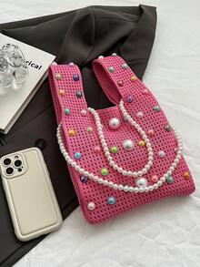 2026 New Large Capacity Shoulder Bag, Artistic Chic Woven Unique Beach Bag - Multicolor - View 4