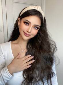 24-Inch Long Curly Wig, Removable Headband Wig, Synthetic Fiber Wig, Natural Big Loose Waves, Half Wig - Multicolor - View 4